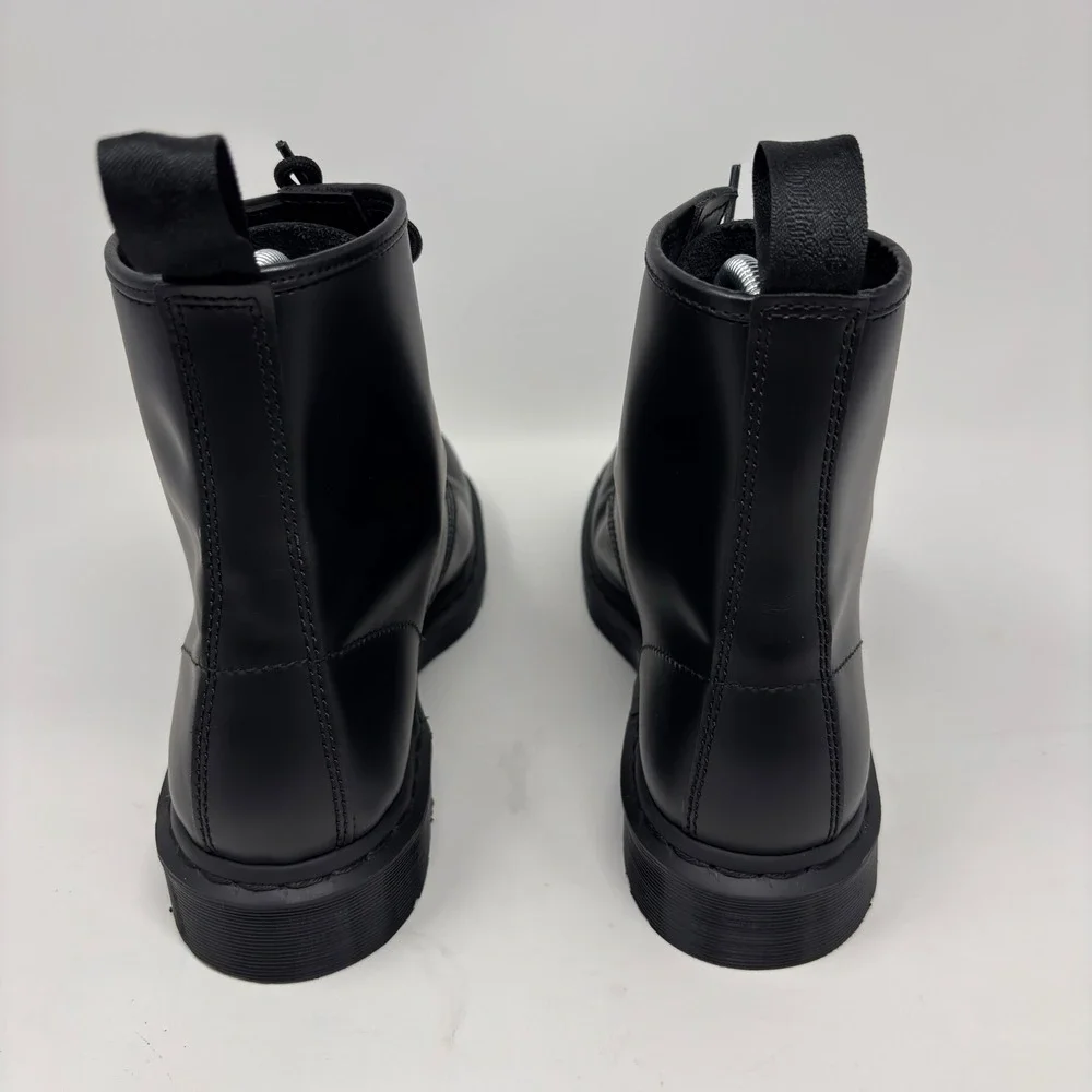 Dr Martens 1460 Mono Black Leather Boots Men's 9/10 Anisomelia Mismatch Pair